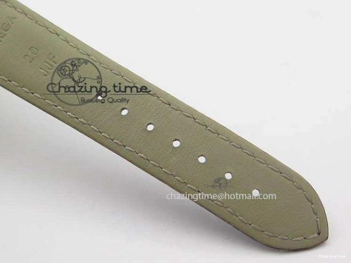 0214 Sporty Globemaster Master Chronometer SS RG V6F Best Edition Black Dial On Brown Leather Strap A 8270